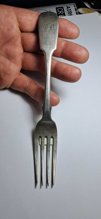 Stary widelec ze srebra  58 gram ,  Carska Rosja , oryginał 100 %