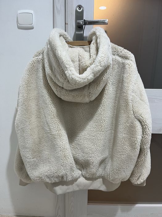 ZARA beżowa dwustronna kurtka z misiem