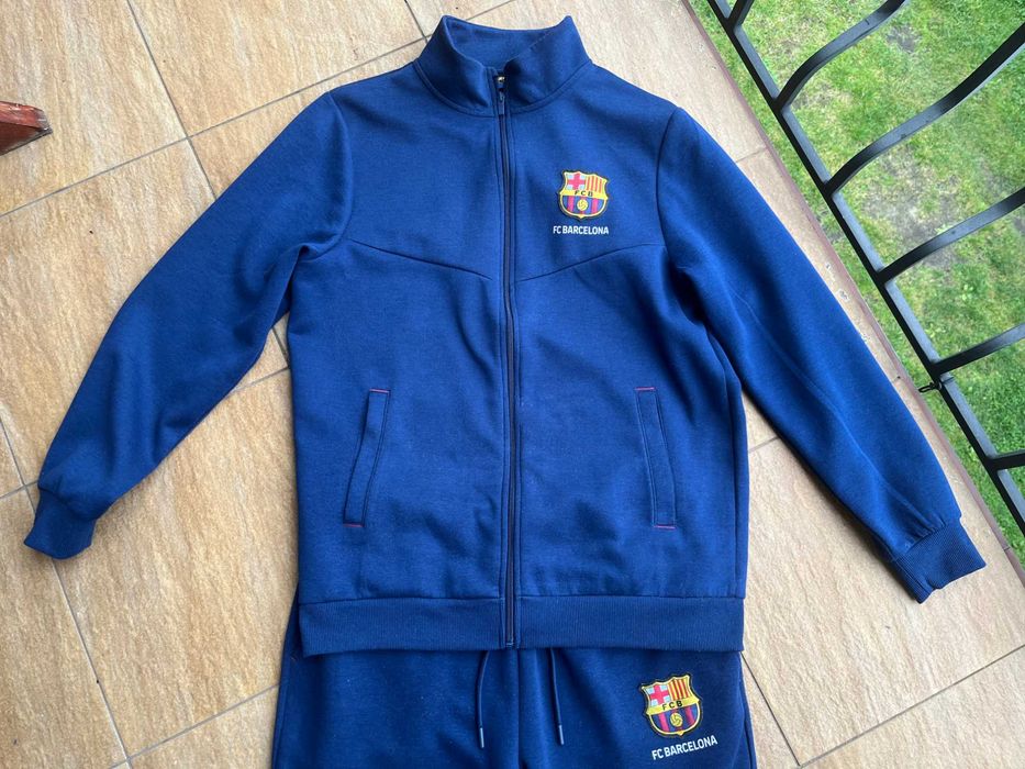 Dres FC Barcelona komplet bluza i spodnie dresowe męskie L granatowy