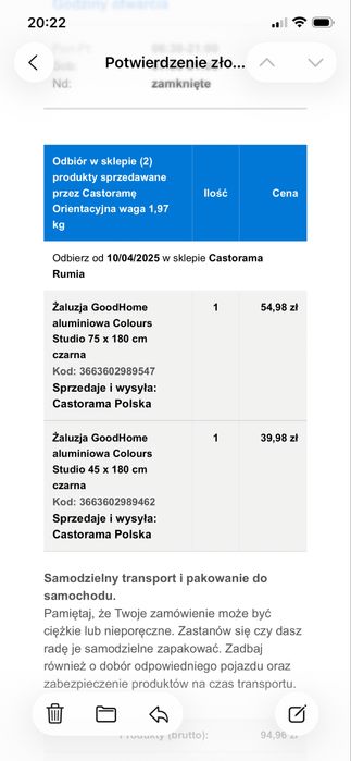 Żaluzja aluminiowa czarna castorama