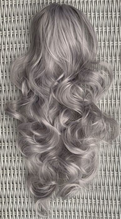 Premium Ultra włosy doczepiane, popiel, kucyk, loki, klamra 90.