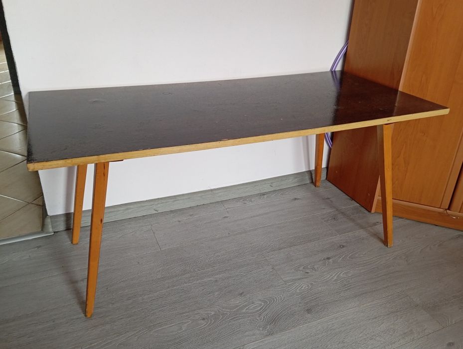 Ława brązowy PRL stół stolik 55 cm x 120 cm