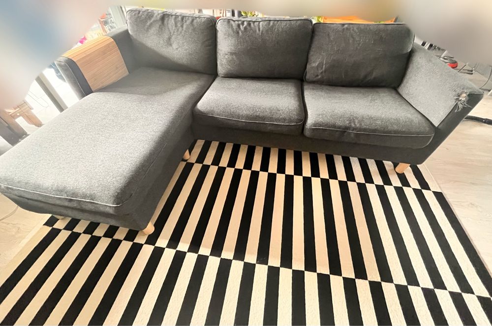 Sofá ikea  parup 3 lugares com chaise longue