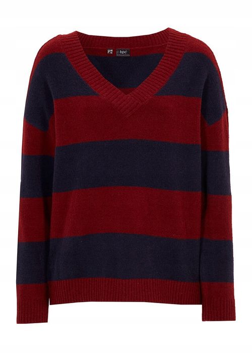 B.P.C sweter w paski z dekoltem w serek r.48/50