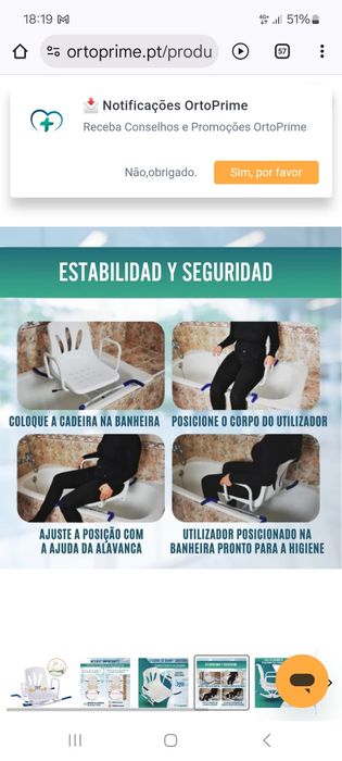 Cadeira de banho giratória