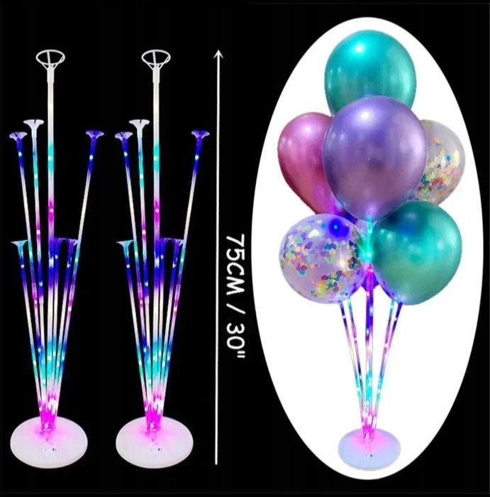 Stojak na balony 75cm LED  6 sztuk