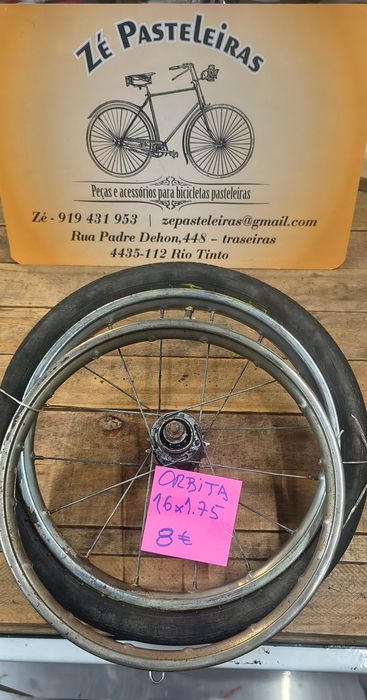Aros Órbita/Vilar/roda 16x1.75 e pedaleiras de criança peças Usadas.