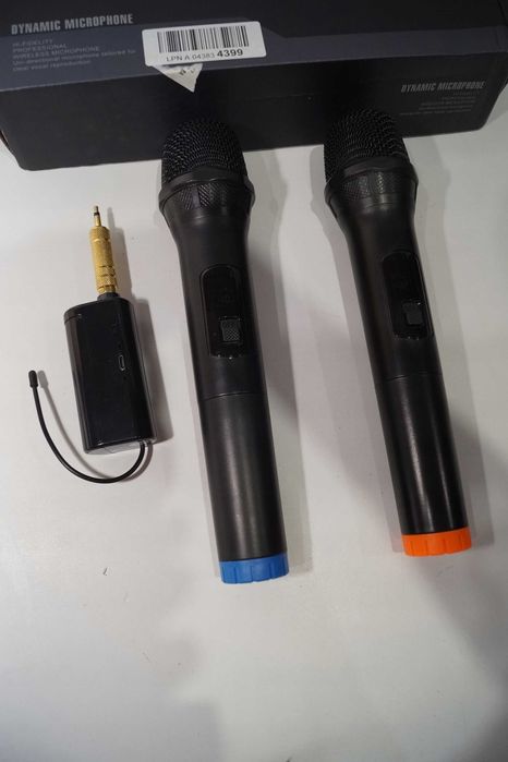2xMikrofon bezprzewodowy dynamiczny mikrofony karaoke 1/4”, 1/8”