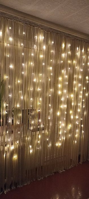 Гірлянда Штора колір теплий білий