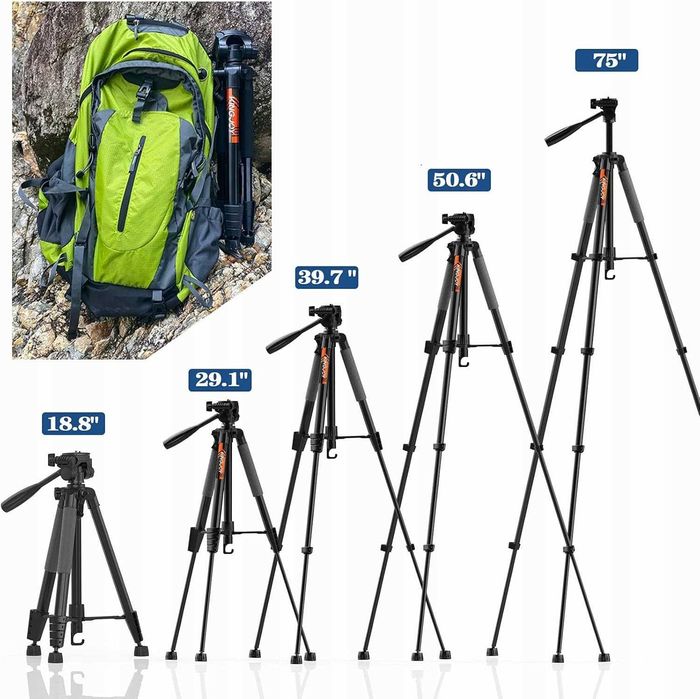 KINGJOY Statyw Do Aparatu Canon Nikon Stojak Aluminium BT Smartfon