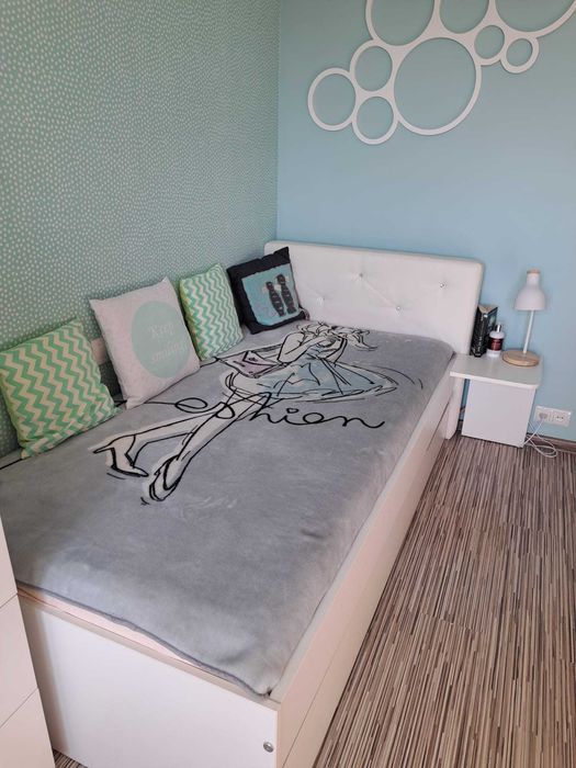 Łóżko białe Meblik/Fashion Mint - jak nowe