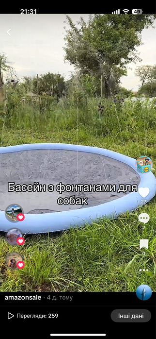 Килим-Басейн з фонтаном для собак 170 см