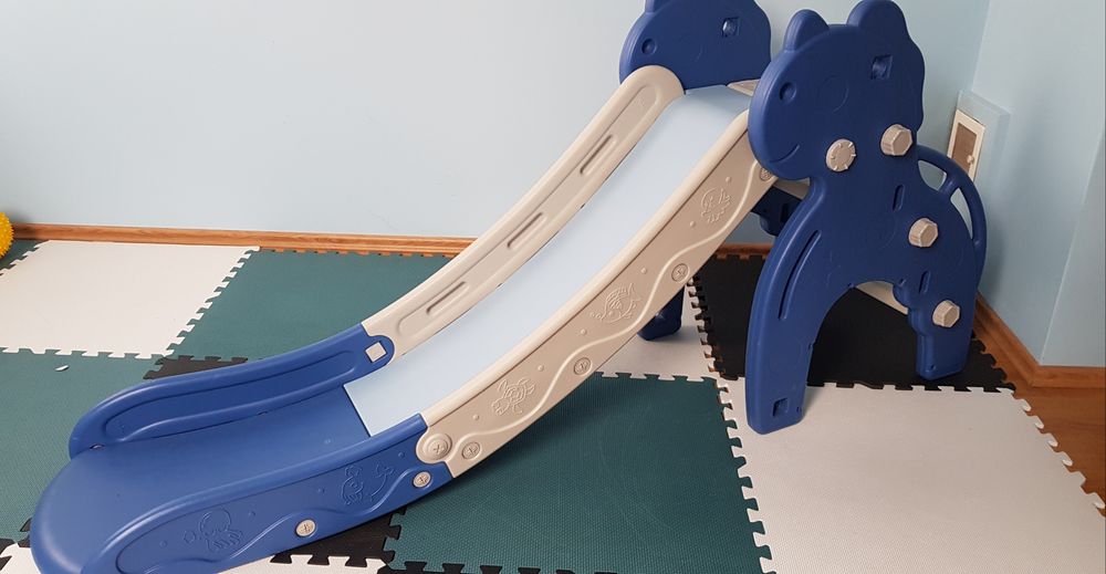 Zjeżdżalnia jednorożec niebieska 180 cm kombinezon janus