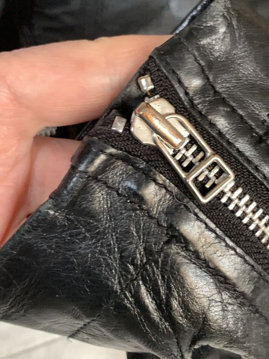 Skórzana kurtka damska czarna ramoneska M