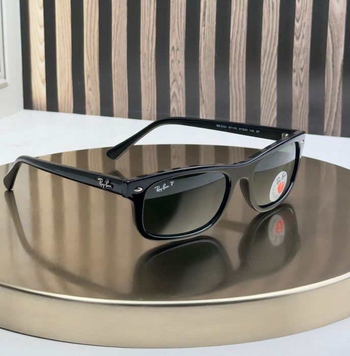 Сонцезахисні окуляри Ray-Ban RB2224 чорні G15 поляризовані прямокутні чоловічі оригінал