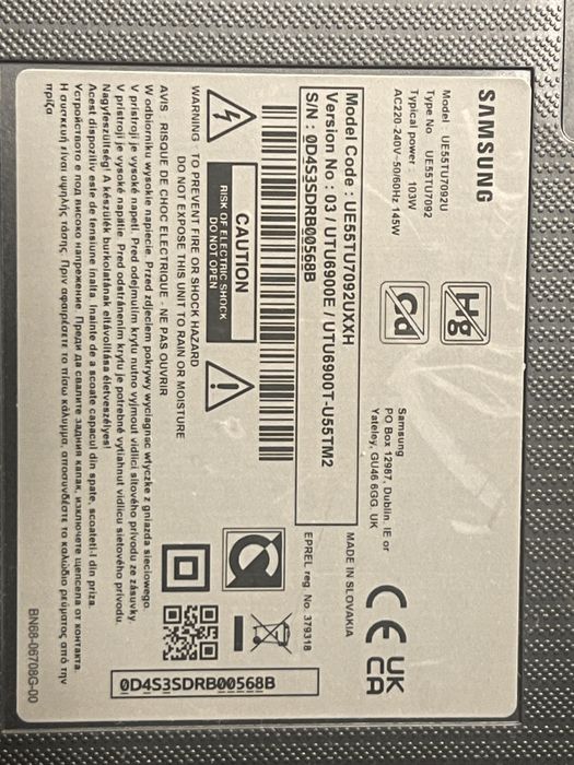 Телевізор плазма Samsung ue55tu7092uxxh