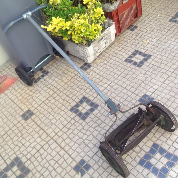 Máquina de cortar relva .