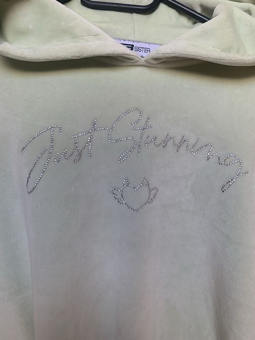 welurowa zielona bluza xs pistacja
