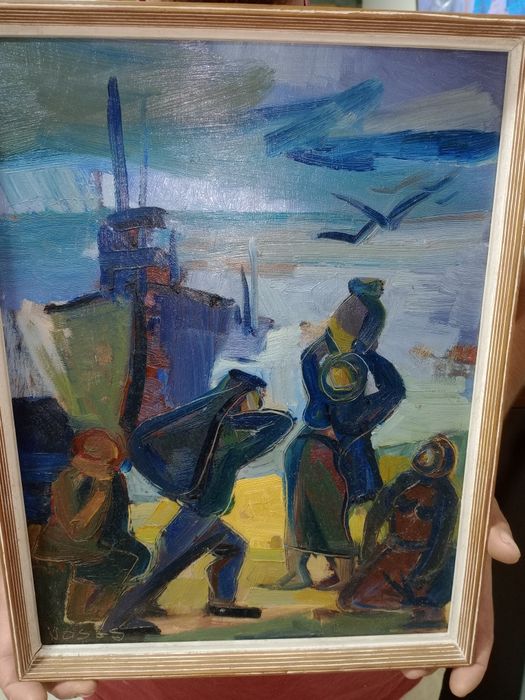 Quadro pintura antiga " ESCOLA PORTUGUESA SEC. XX