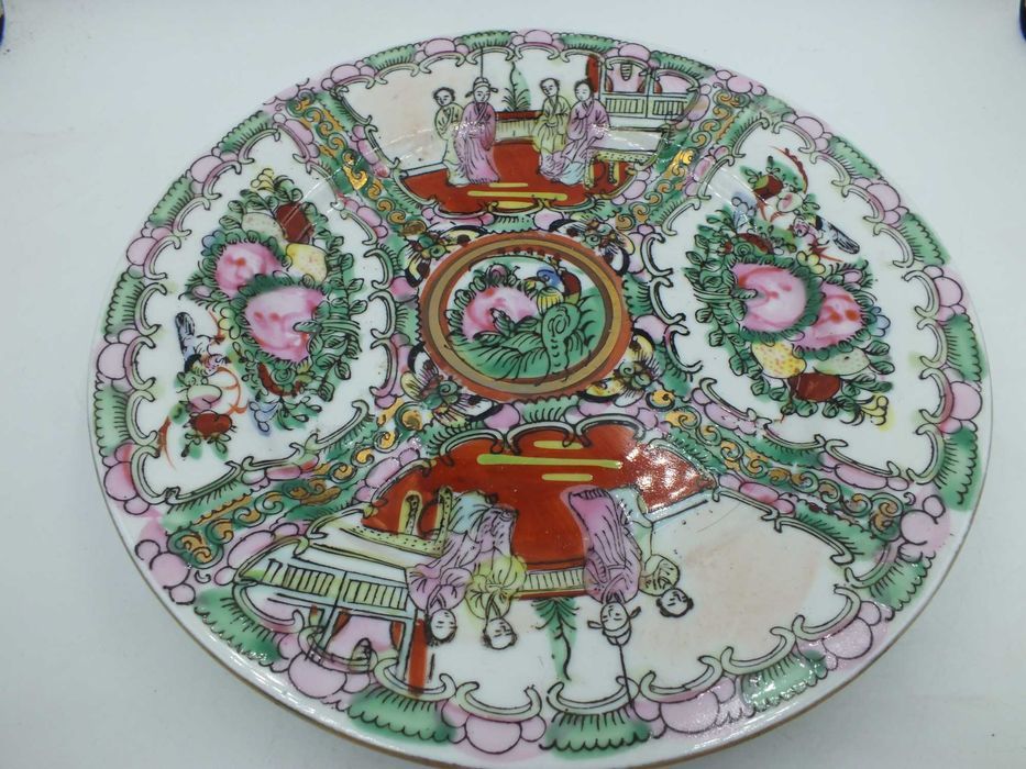 Chińska porcelana Talerz Famille Rose początek XX W ls