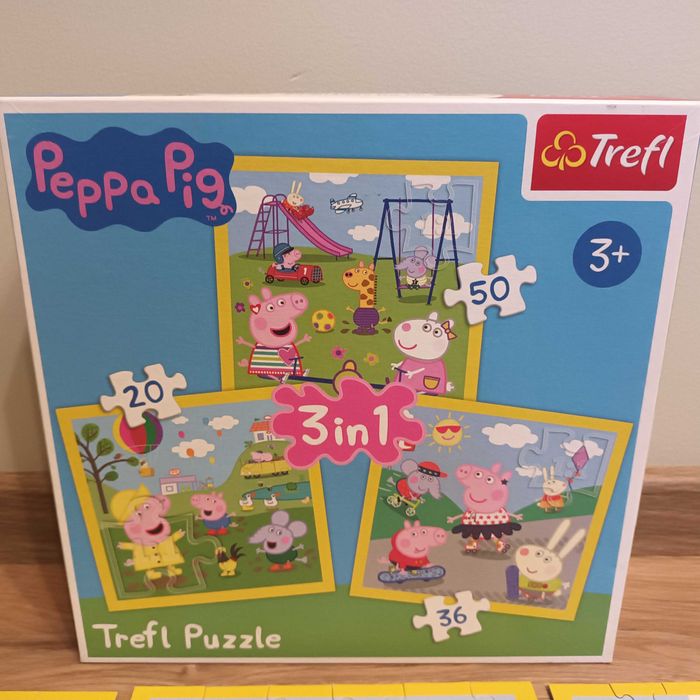 3 zest. puzzli - Świnka Peppa + Thomas and Friends Trefl + Super Wings