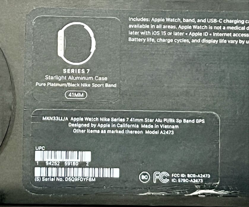 Aplle watch SERIES 7 SPORT NIKE 41mm