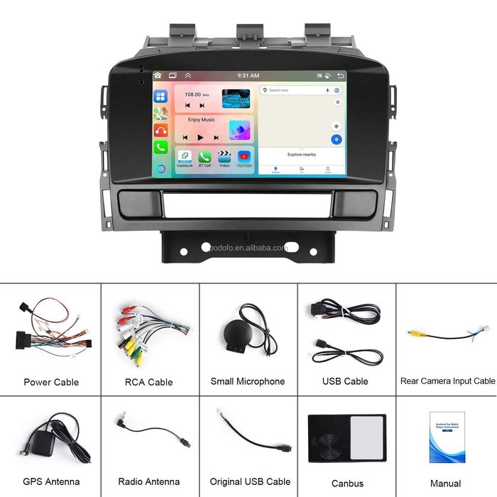 Rádio Android 7" Opel Astra J 2011-14 Carplay GPS Wifi 4/64GB NOVO