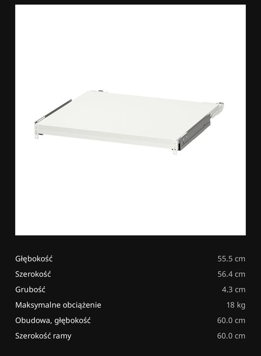 Szuflady wewnętrzne i wysuwany blat do kuchni Ikea Metod 2 szt