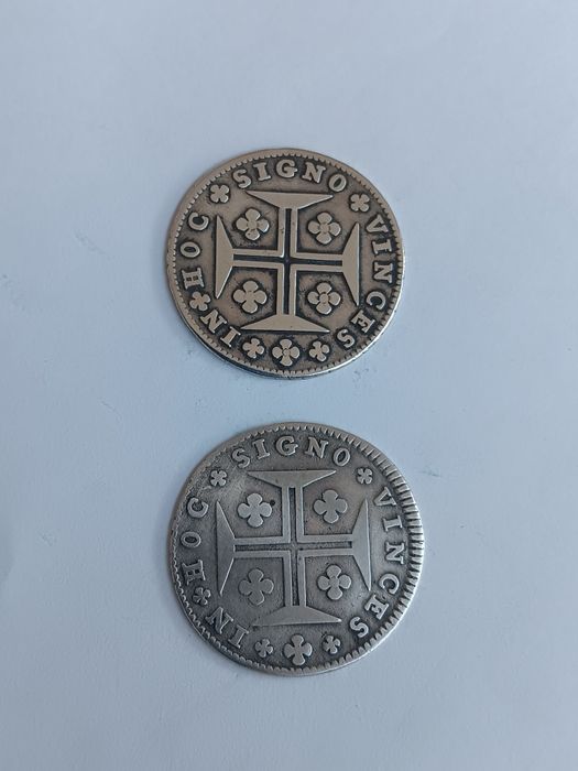 2 moedas prata de 12 vinténs  de  D. José l