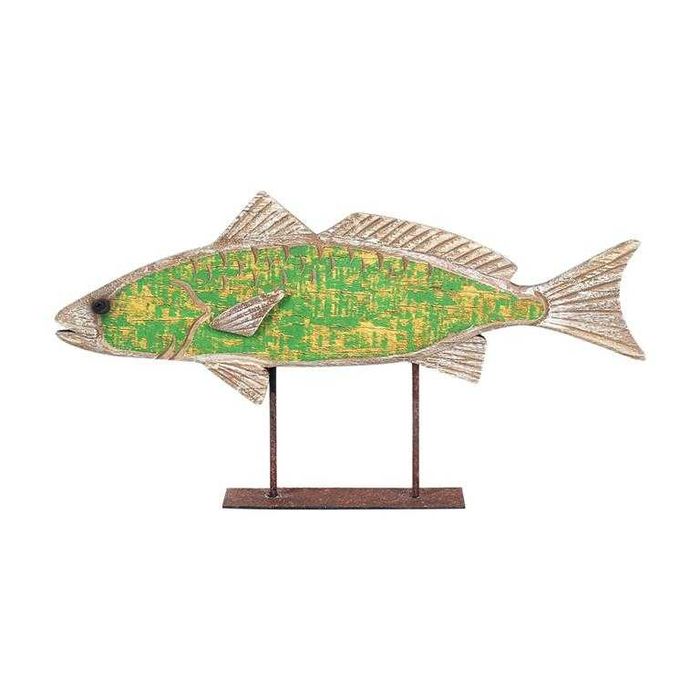 Peixe em madeira e metal com 39 cm424682490346885122