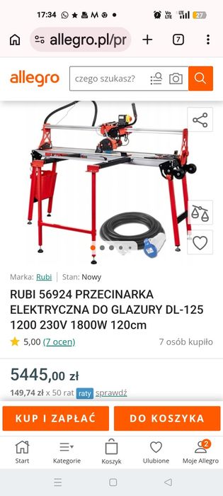 Przecinarka elektryczna do glazury, maszynka do plytek Rubi