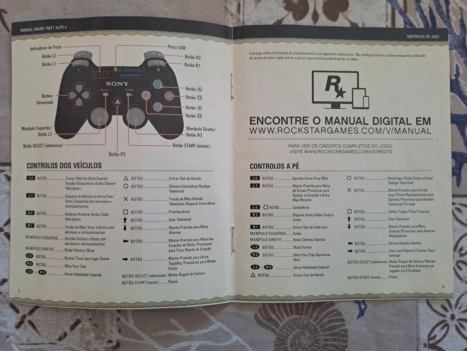 Manual original GTA V PS3