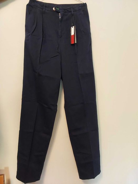 Calças Tommy Hilfiger Femeninas Azuis Escuro Novas