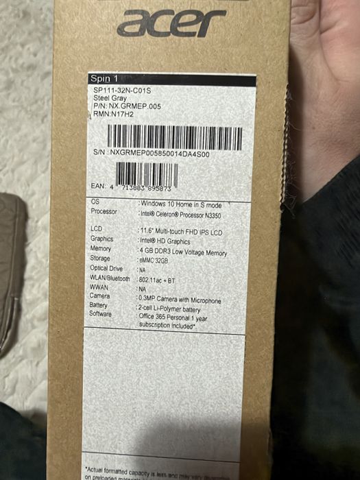 Laptop Acer Spin1