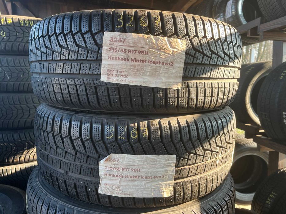 Opony zimowe 2szt 215/55 17 98H Hankook Evo2 WYSYŁKA MONTAŻ #3267