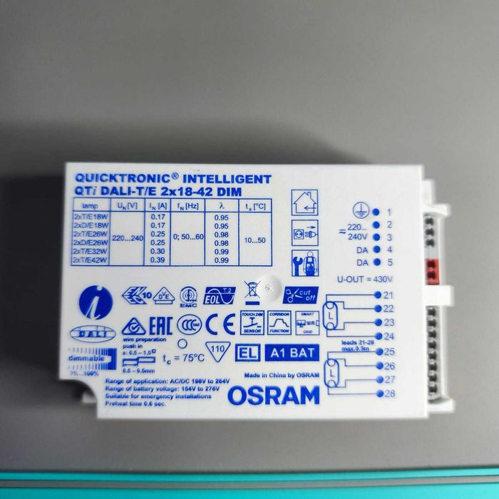 Reator Osram Quicktronic DALI 2x18-42W