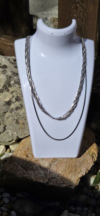 Colar duplo prateado