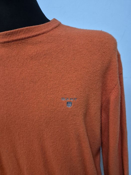 GANT roz. L męski sweter logowany wełna jagnięca + kaszmir