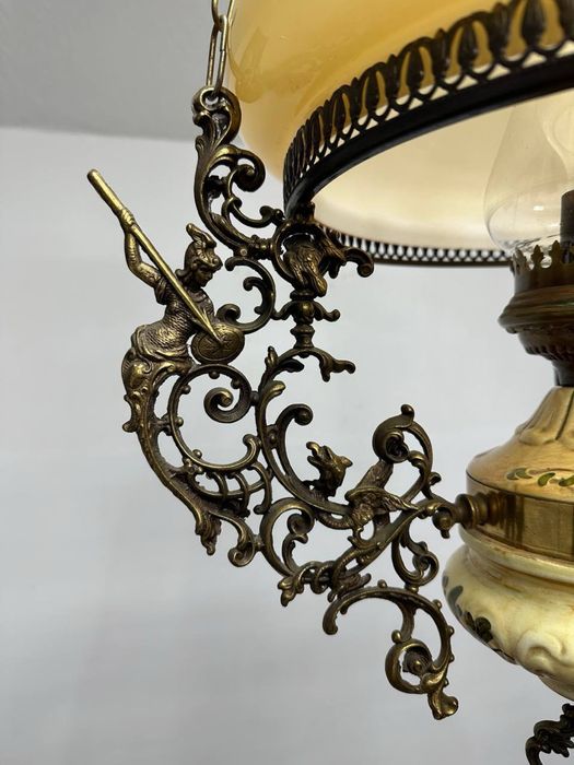 Вінтажна люстра підвісна світильник бронза порцеляна 7609