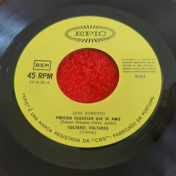 Disco Vinil Single EP José Roberto - Preciso Esquecer que te Amo  + 3 Músicas