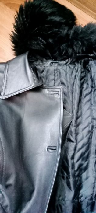 Пальто шкіряне чорне