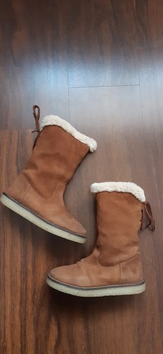 ZARA kozaki 32 skóra naturalna karmel/brązowe