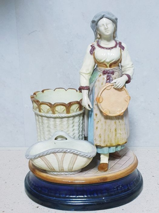 Exquisite, rare antique European tin-glazed earthenware figurine
