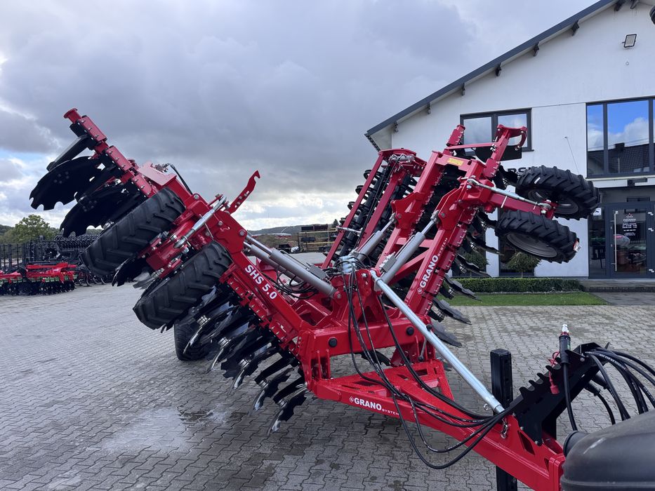 Brona talerzowa hydrauliczna Shark SHS 5,0 m Grano System z wózkiem NOWY TYP