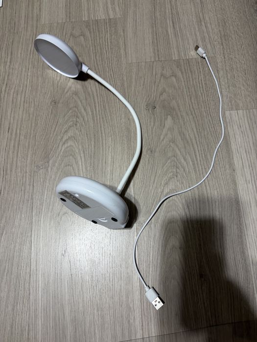 Лампа настільна LED акумуляторна гнучка NANOTEX NAN-TF02W, біла, 7 Вт