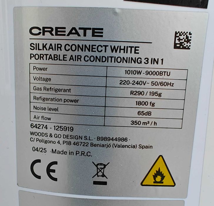 Ar Condicionado Portatil Silkair Connect WHITE