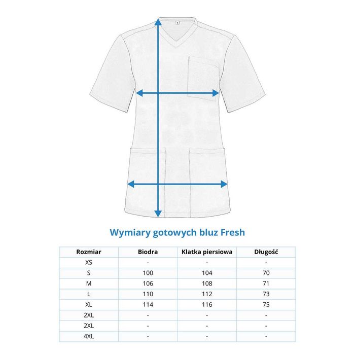 Bluza Medyczna Fresh Granatowa Sandra-Med Komplet medyczny Rozmiar L