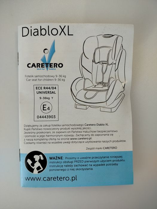 Fotelik samochodowy 9-36 kg