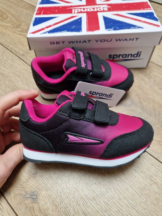 Sneakersy Sprandi adidasy dziewczęce na rzepy różowo czarne r. 25 nowe