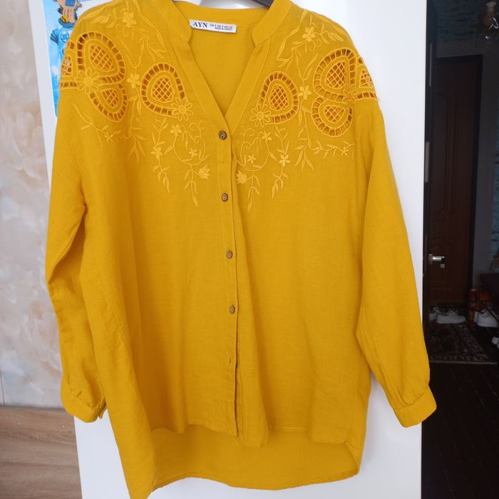 Рубашка горчичная